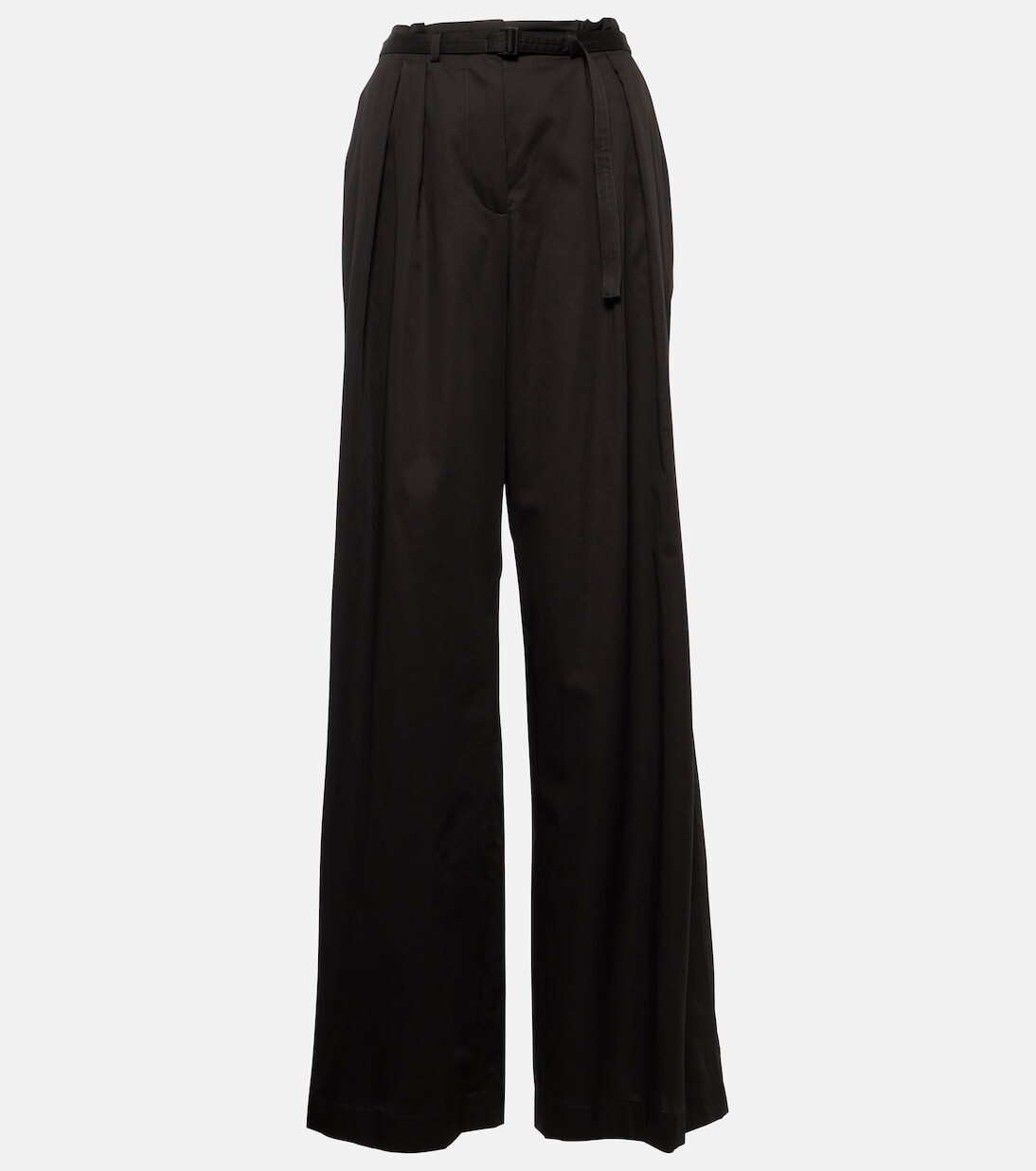 Широкие хлопковые брюки tunis с высокой посадкой Joseph, черный 
Широкие хлопковые брюки tunis с высокой посадкой Joseph, черный