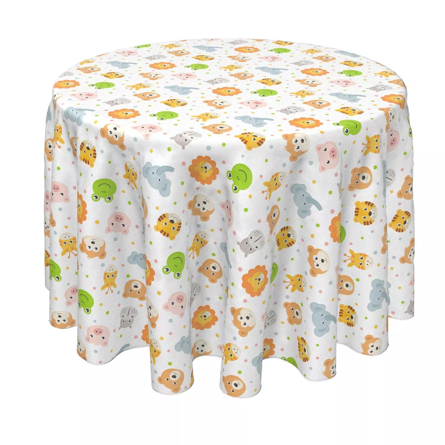 Круглая скатерть, 100 % полиэстер, 70 дюймов, круглая, с изображением веселых животных.
Круглая скатерть, 100 % полиэстер, 70 дюймов, круглая, с изображением веселых животных.