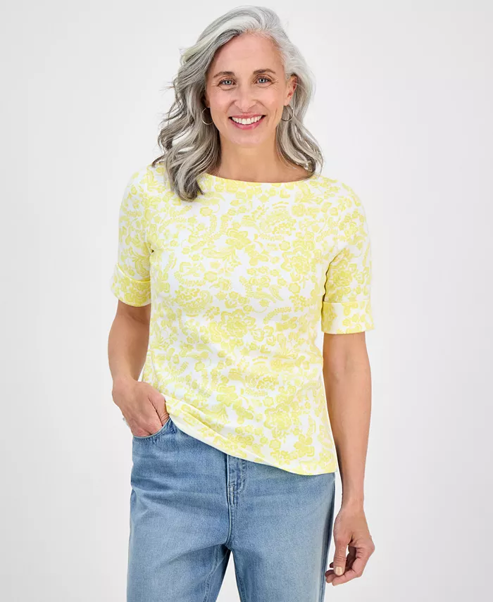 Петит топ с принтом и рукавом три четверти Style & Co, белый
Петит топ с принтом и рукавом три четверти Style & Co, белый