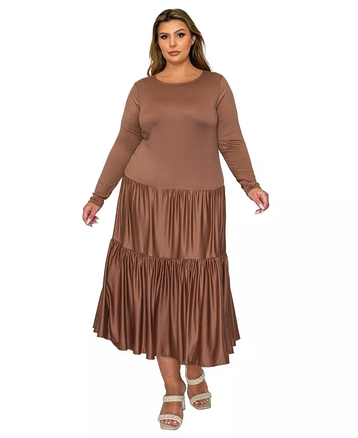 Платье-миди Eliana Plus Size с ярусами L I V D, коричневый
Платье-миди Eliana Plus Size с ярусами L I V D, коричневый