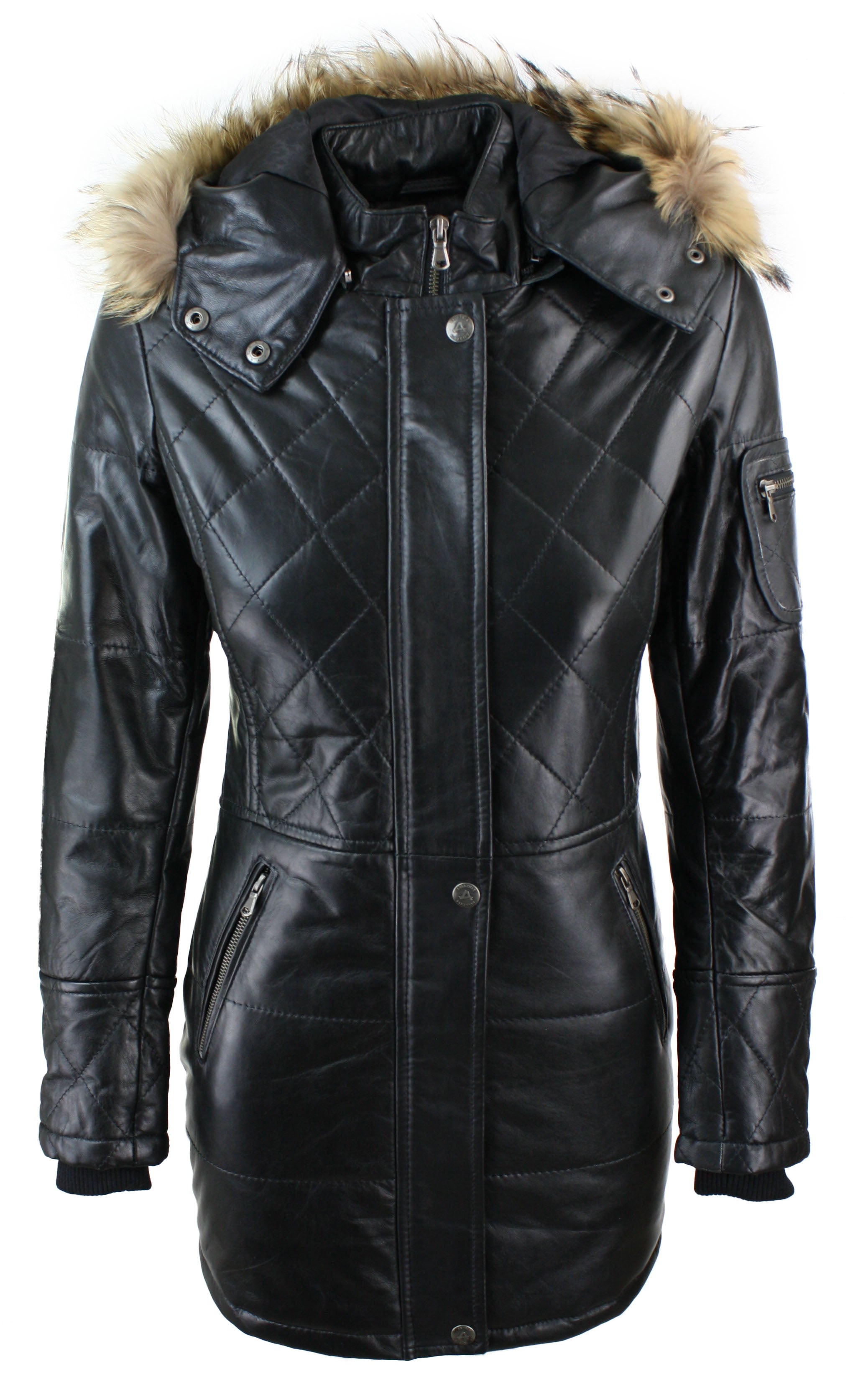 Кожаная зимняя куртка-парка с капюшоном TruClothing, черный
Кожаная зимняя куртка-парка с капюшоном TruClothing, черный