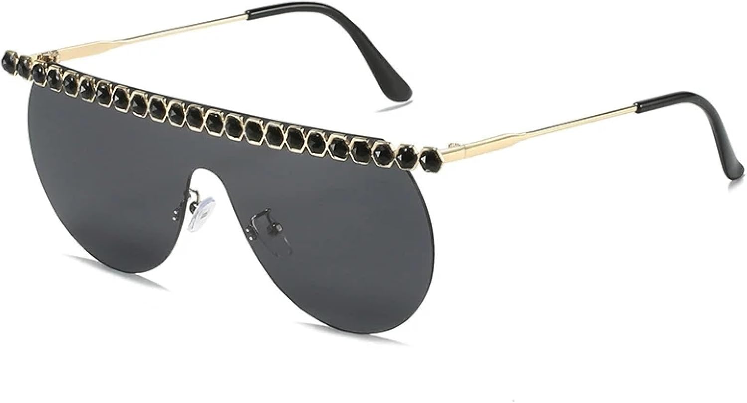 Роскошные цельные солнцезащитные очки без оправы с имитацией бриллиантов для женщин и мужчин, винтажные модные очки для путешествий и вождения, защита от УФ-излучения UV400 TKKTLLT, Gold Gray
Роскошные цельные солнцезащитные очки без оправы с имитацией бриллиантов для женщин и мужчин, винтажные модные очки для путешествий и вождения, защита от УФ-излучения UV400 TKKTLLT, Gold Gray