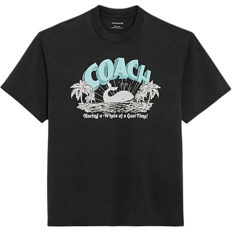 Футболка мужская черная с принтом в виде письма COACH
Футболка мужская черная с принтом в виде письма COACH