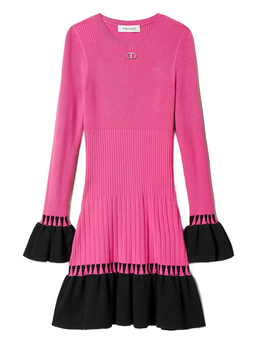 Платье из ребристого трикотажа с воланами Twinset Kids, розовый
Платье из ребристого трикотажа с воланами Twinset Kids, розовый