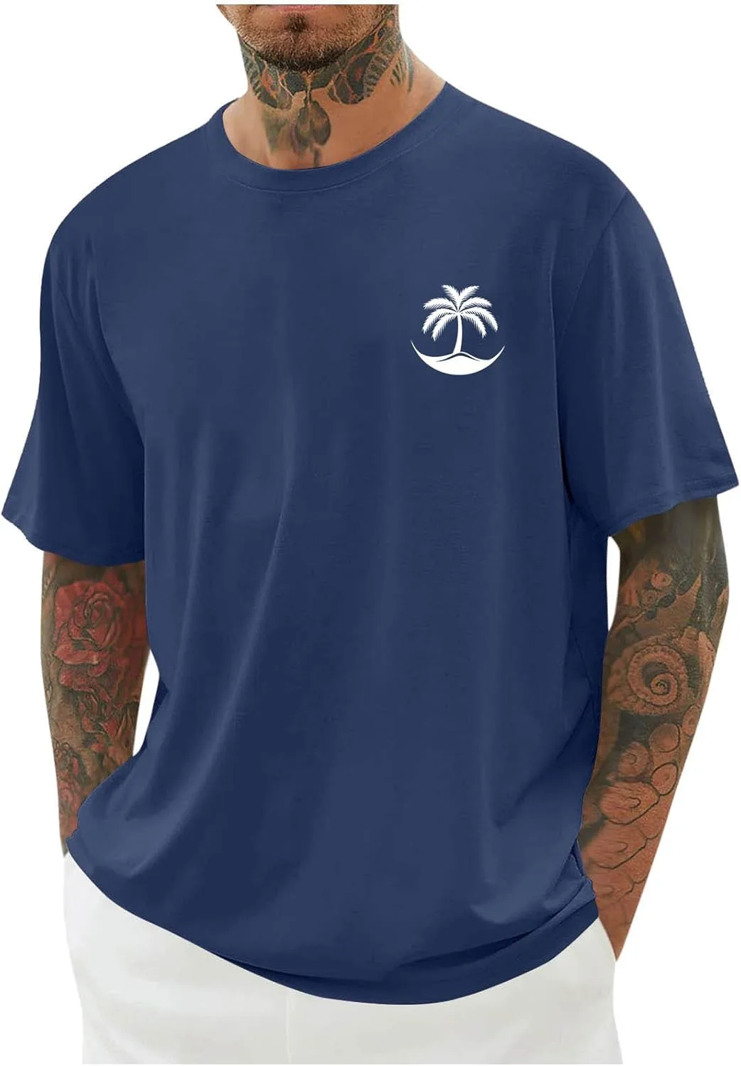 Футболка для мужчин с принтом пальмы, loose fit, crew neck
Футболка для мужчин с принтом пальмы, loose fit, crew neck