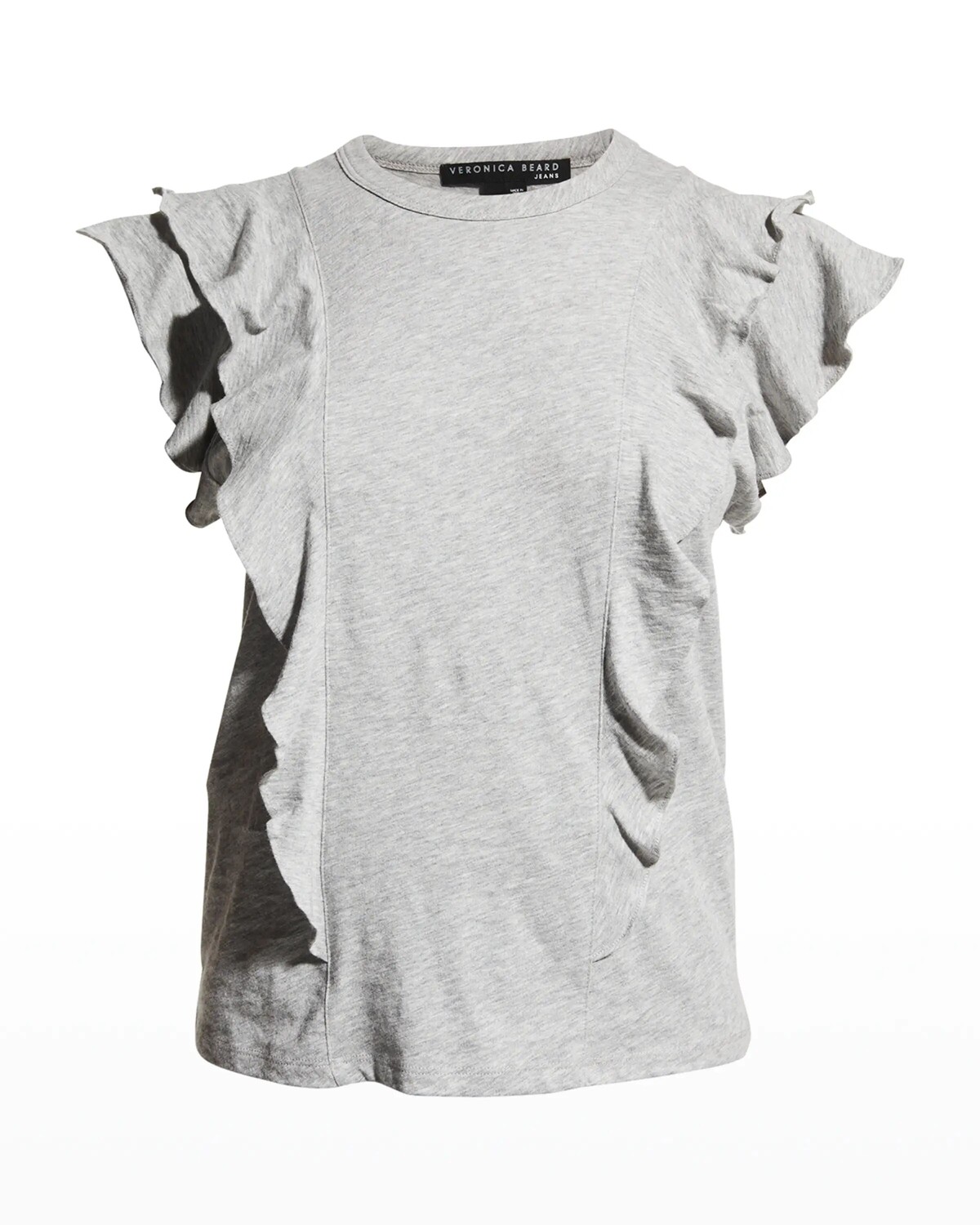 Футболка Bea с короткими рукавами и оборками и круглым вырезом Veronica Beard, светло-серый
Футболка Bea с короткими рукавами и оборками и круглым вырезом Veronica Beard, светло-серый