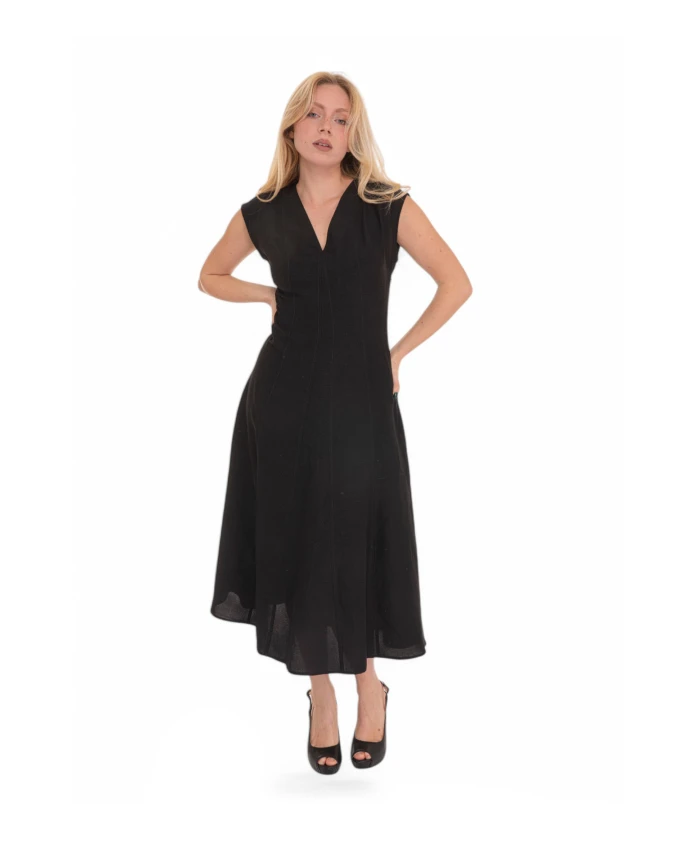 Платье миди с V-образным вырезом и расклешенной юбкой Pennyblack, черный
Платье миди с V-образным вырезом и расклешенной юбкой Pennyblack, черный