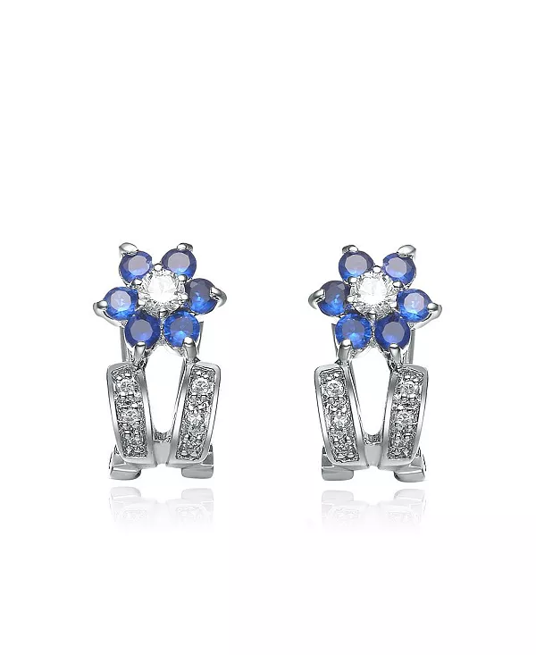 Серьги-Цветы из стерлингового серебра с родиевым покрытием и сапфирами из кубического циркония Genevive, blue
Серьги-Цветы из стерлингового серебра с родиевым покрытием и сапфирами из кубического циркония Genevive, blue