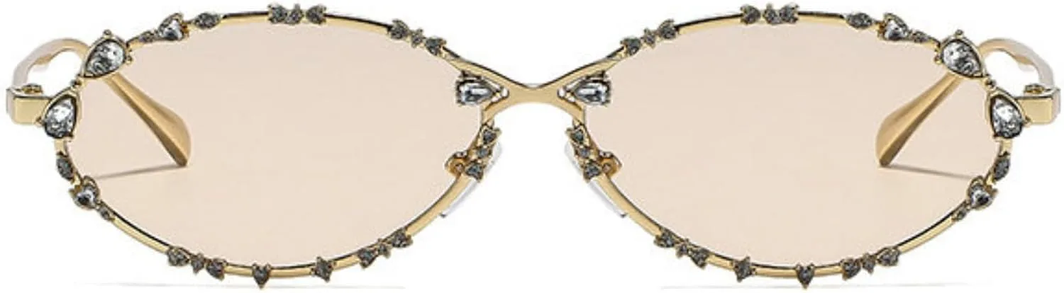 Willochra Модные милые овальные солнцезащитные очки с бриллиантами для женщин и мужчин, с металлическими стразами, для активного отдыха, путешествий и вечеринок, C3
Willochra Модные милые овальные солнцезащитные очки с бриллиантами для женщин и мужчин, с металлическими стразами, для активного отдыха, путешествий и вечеринок, C3