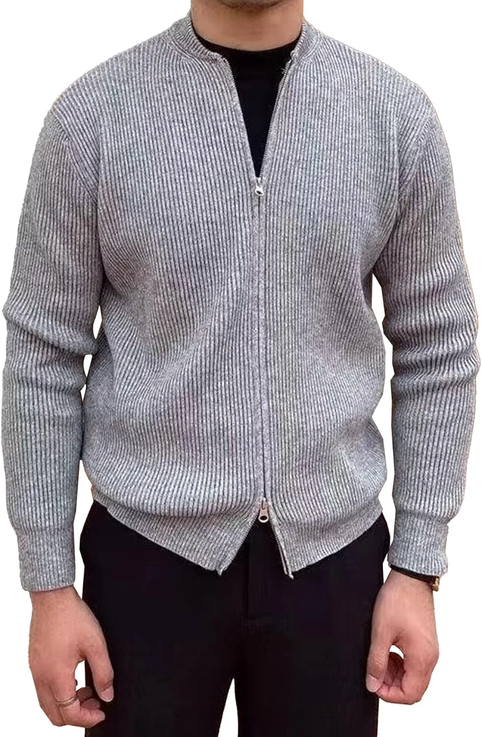 Мужской кардиган с круглым воротником и молнией Slim Fit
Мужской кардиган с круглым воротником и молнией Slim Fit