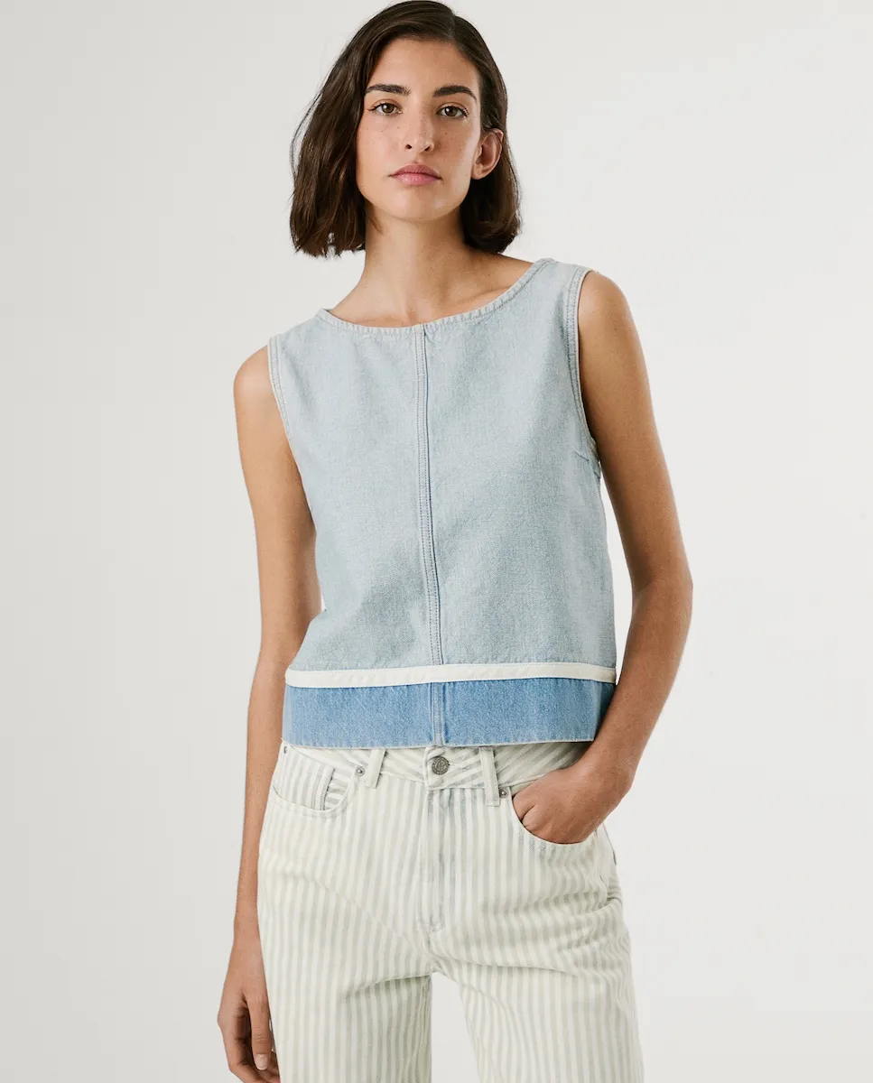 Женский топ в стиле фитнес с кройкой бокси из денима Pepe Jeans, светло-голубой
Женский топ в стиле фитнес с кройкой бокси из денима Pepe Jeans, светло-голубой