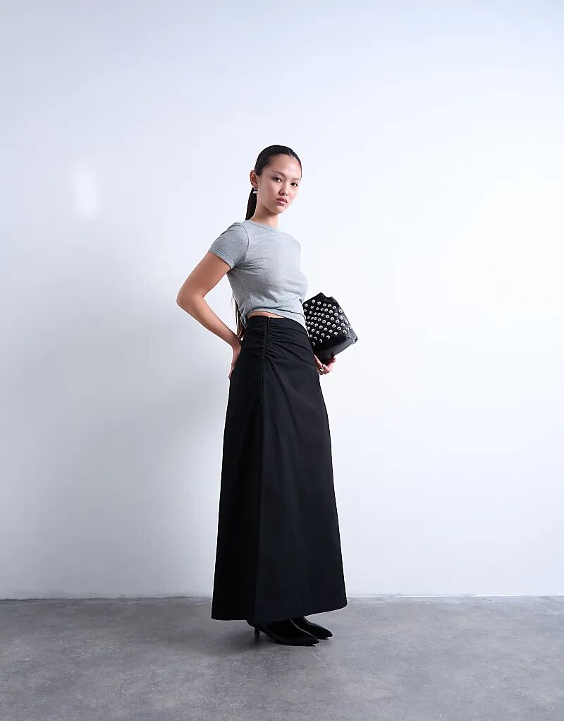 Юбка миди Topshop асимметричного кроя со сборками черного цвета
Юбка миди Topshop асимметричного кроя со сборками черного цвета