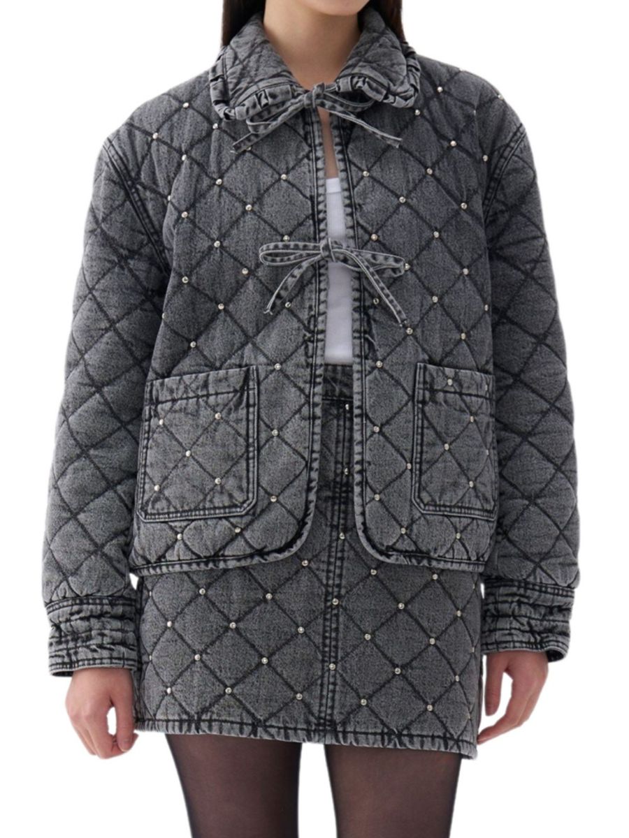 Стеганая джинсовая куртка с заклепками Nocturne, серый
Стеганая джинсовая куртка с заклепками Nocturne, серый