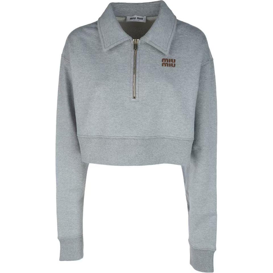 Long Sleeved Cropped Polo Shirt MIU MIU, серый
Long Sleeved Cropped Polo Shirt MIU MIU, серый