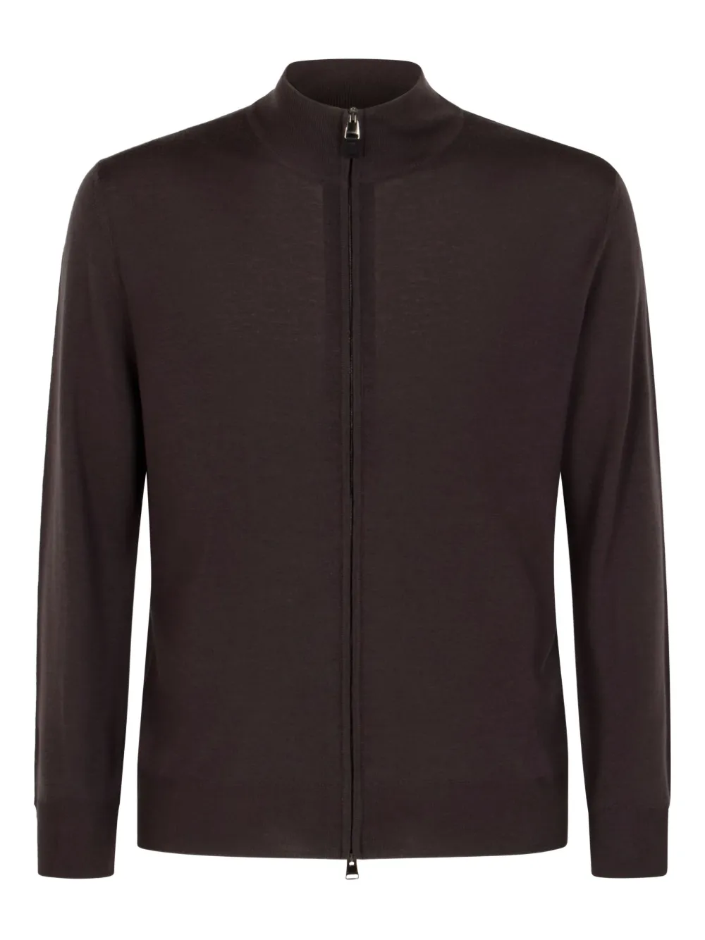 Кардиган с высоким воротом и застежкой-молнией спереди Canali, коричневый
Кардиган с высоким воротом и застежкой-молнией спереди Canali, коричневый