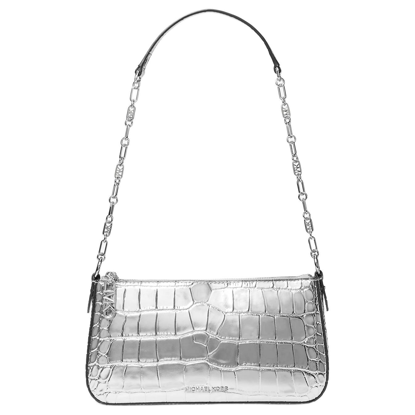 Сумка через плечо среднего размера из кожи с тиснением под крокодила серебристого цвета MICHAEL KORS
Сумка через плечо среднего размера из кожи с тиснением под крокодила серебристого цвета MICHAEL KORS