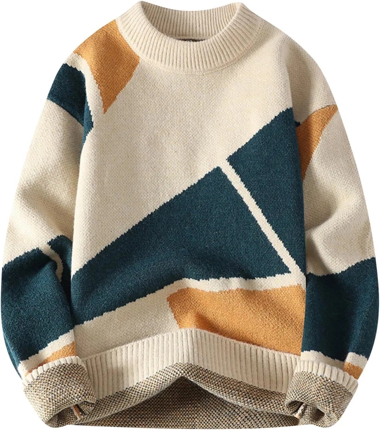 Мужской свитер с геометрическим принтом и цветными блоками, Crew Neck, Plus Size AQAYL
Мужской свитер с геометрическим принтом и цветными блоками, Crew Neck, Plus Size AQAYL