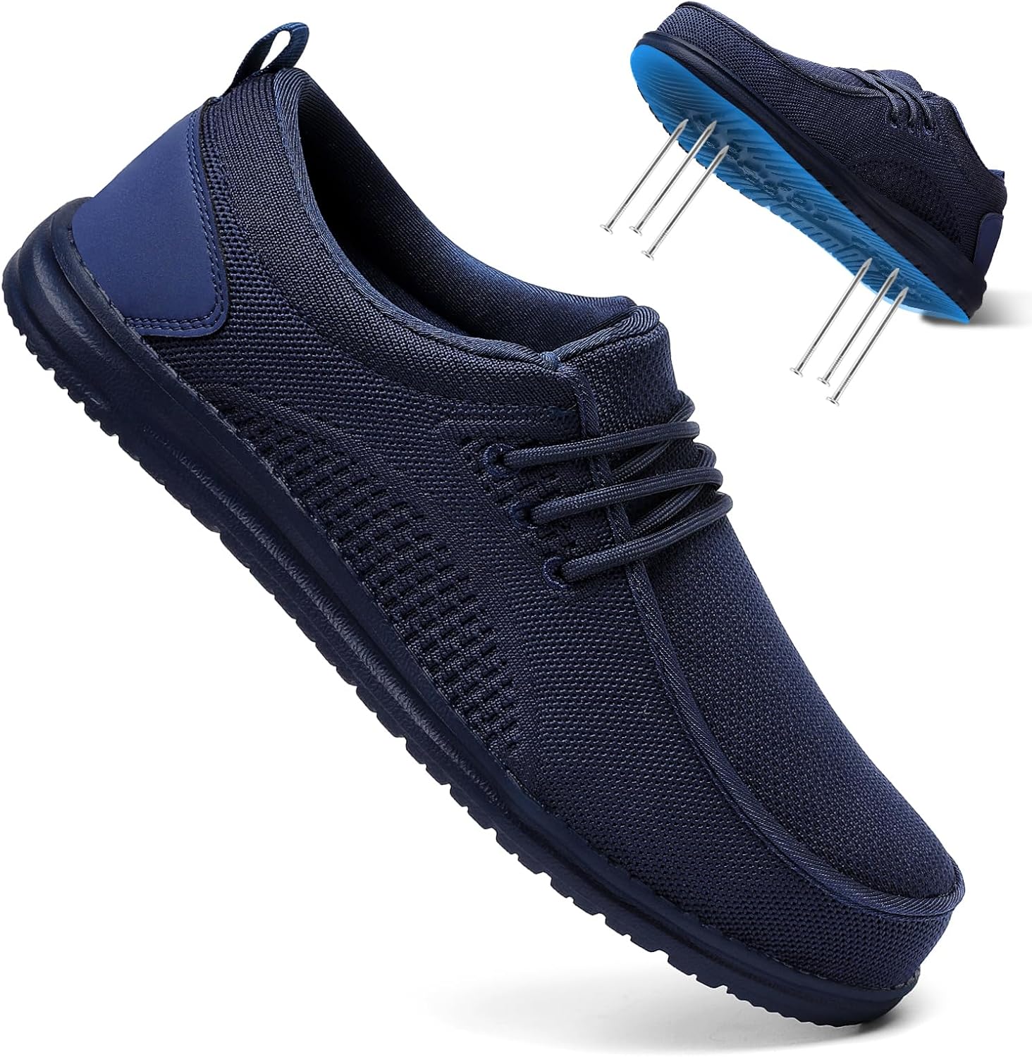 Мужские слипоны с защищенным стальным носком VikoViren, противоскользящие, проколоустойчивые, неразрушимые, легкие, комфортные строительные кроссовки, темно-синий
Мужские слипоны с защищенным стальным носком VikoViren, противоскользящие, проколоустойчивые, неразрушимые, легкие, комфортные строительные кроссовки, темно-синий