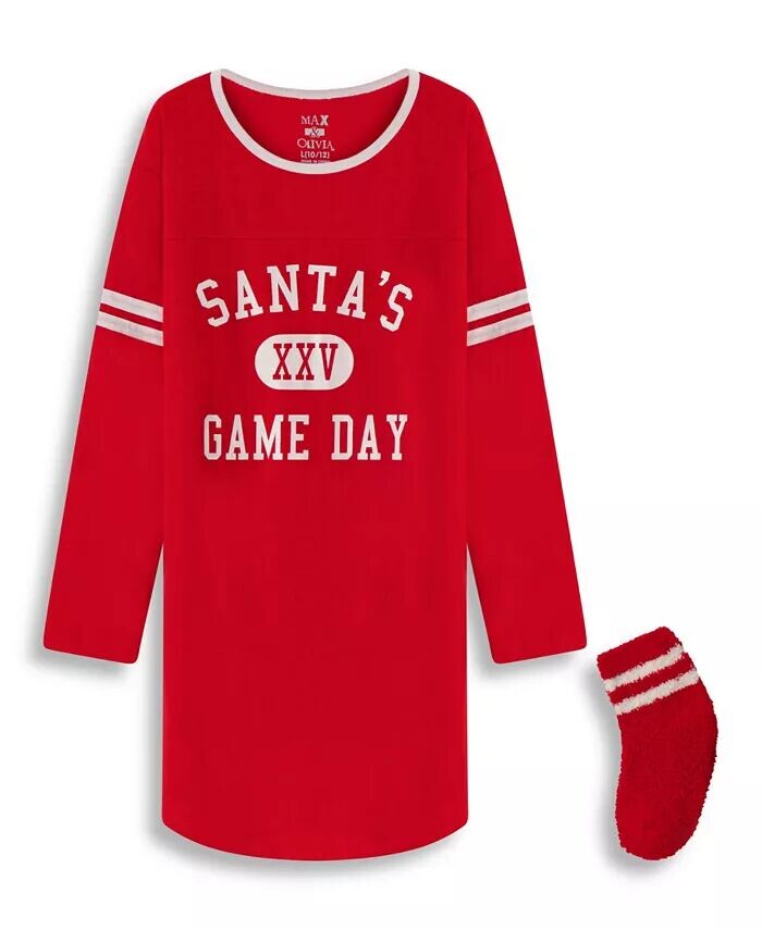 Праздничная пижамная рубашка для девочек Макс и Оливия с подходящими носками Max & Olivia
Праздничная пижамная рубашка для девочек Макс и Оливия с подходящими носками Max & Olivia