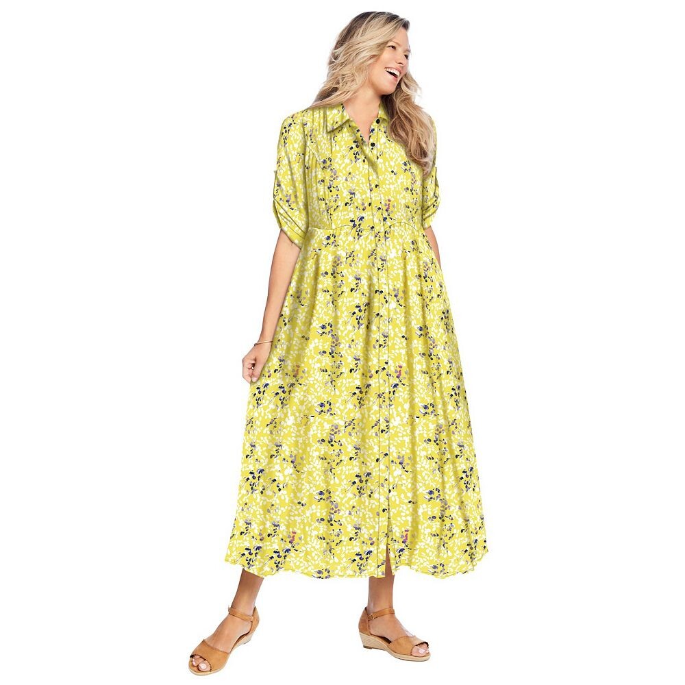 Женщина в женском платье-рубашке больших размеров с жатыми рукавами и язычками Woman Within, цвет Primrose Yellow Leaf
Женщина в женском платье-рубашке больших размеров с жатыми рукавами и язычками Woman Within, цвет Primrose Yellow Leaf