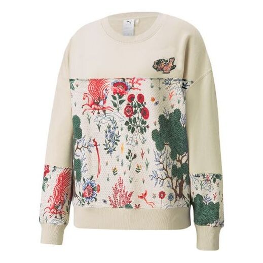 Свитер x liberty crossover crew flowers pattern round neck pullover knit hoodie Puma, бежевый 
Свитер x liberty crossover crew flowers pattern round neck pullover knit hoodie Puma, бежевый