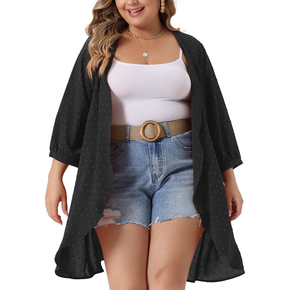 Женский кардиган больших размеров с открытым передом и рукавами 3/4 в швейцарский горошек, повседневная накидка Agnes Orinda, черный
Женский кардиган больших размеров с открытым передом и рукавами 3/4 в швейцарский горошек, повседневная накидка Agnes Orinda, черный