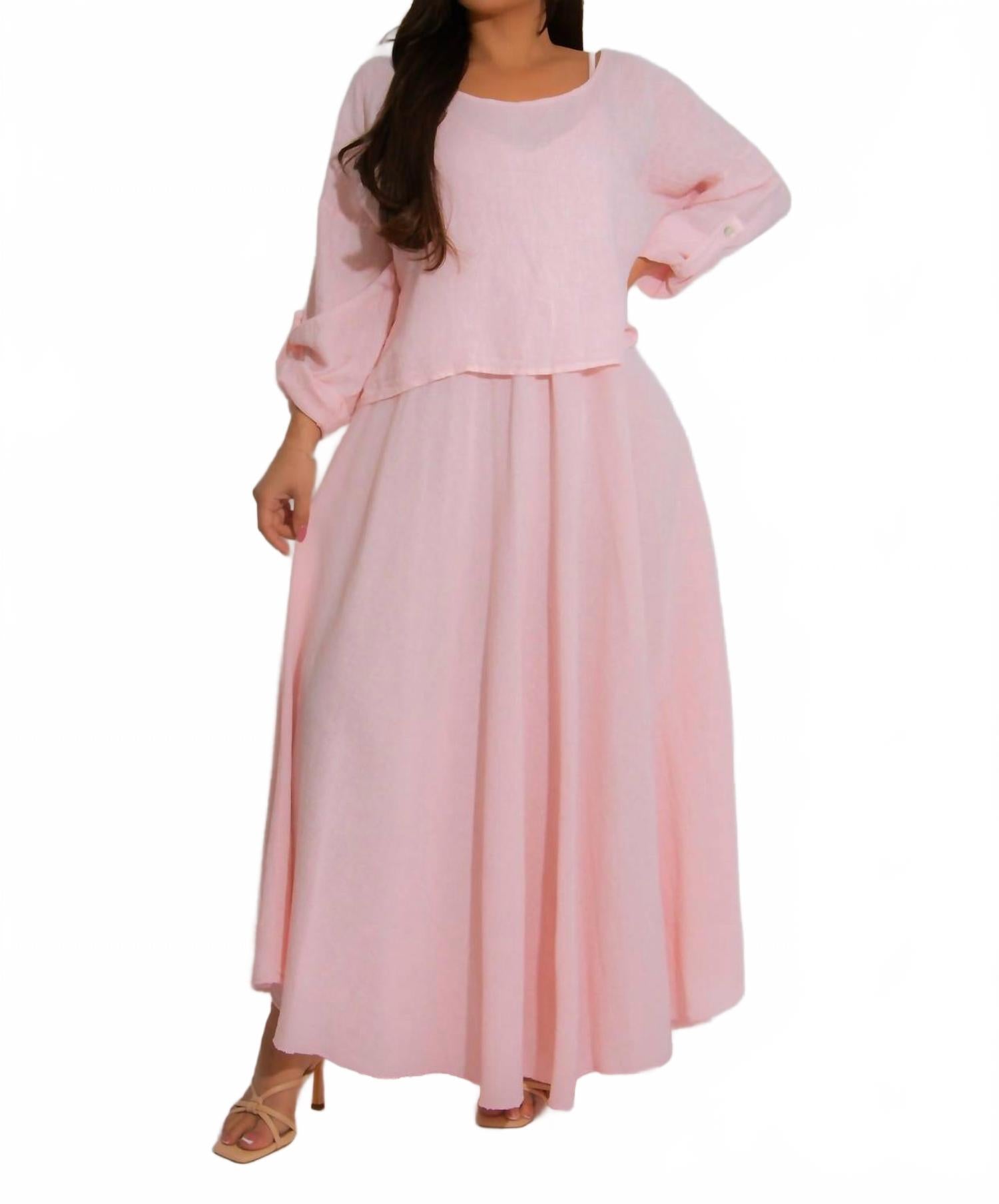 Беззаботная аура Платье макси универсального размера в розовом Made in Italy
Беззаботная аура Платье макси универсального размера в розовом Made in Italy