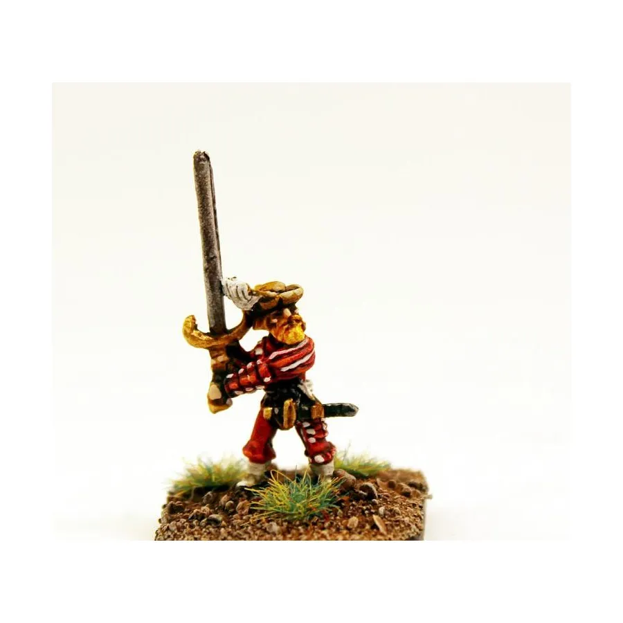 Ландскнехт с поднятым двуручным мечом, Altuos Historical Miniatures - Early 16th Century (15mm) 
Ландскнехт с поднятым двуручным мечом, Altuos Historical Miniatures - Early 16th Century (15mm)
