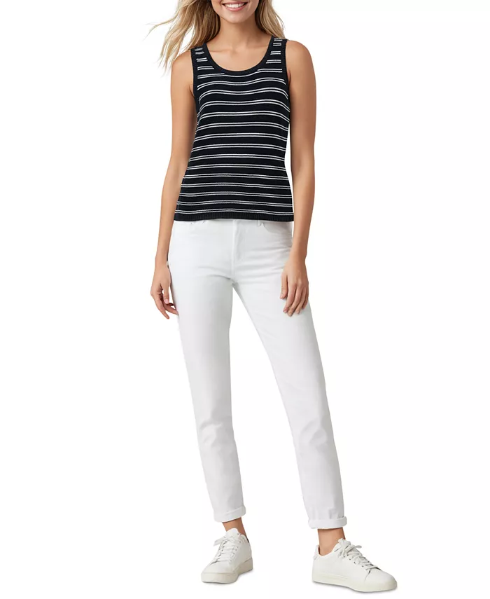 Женский трикотажный топ без рукавов в оливковую полоску Three Dots, мультиколор
Женский трикотажный топ без рукавов в оливковую полоску Three Dots, мультиколор