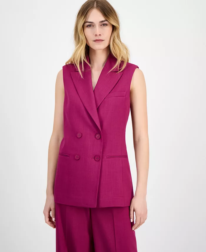 Женский безрукавный жакет на пуговицах из ткани Tahari ASL, розовый
Женский безрукавный жакет на пуговицах из ткани Tahari ASL, розовый