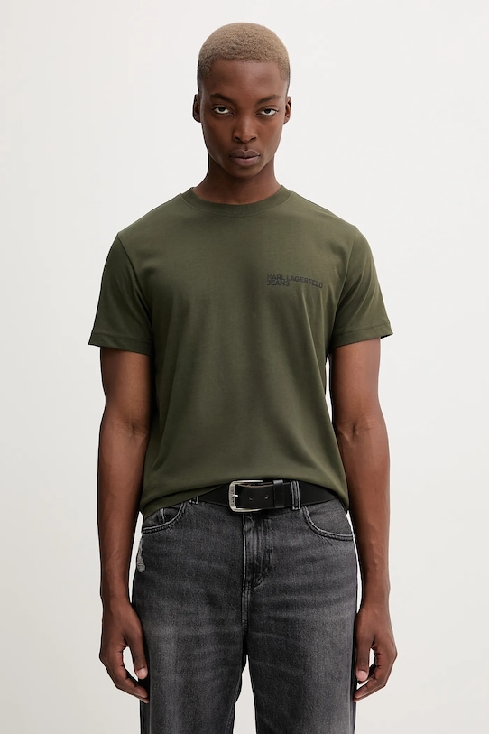 Хлопковая футболка Karl Lagerfeld Jeans, зеленый
Хлопковая футболка Karl Lagerfeld Jeans, зеленый