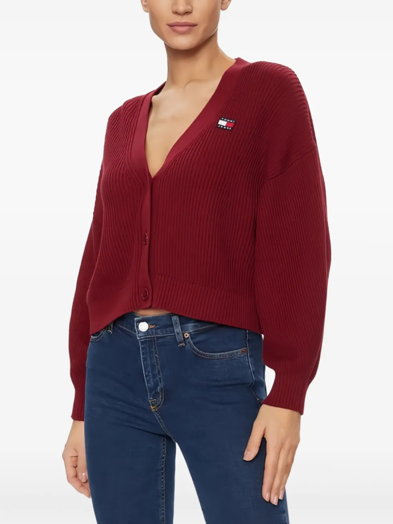 Tommy Jeans кардиган на пуговицах, красный 
Tommy Jeans кардиган на пуговицах, красный