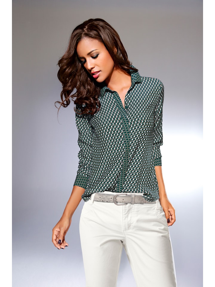 Блузка-рубашка темно-зеленого цвета с серо-коричневым оттенком Heine
Блузка-рубашка темно-зеленого цвета с серо-коричневым оттенком Heine