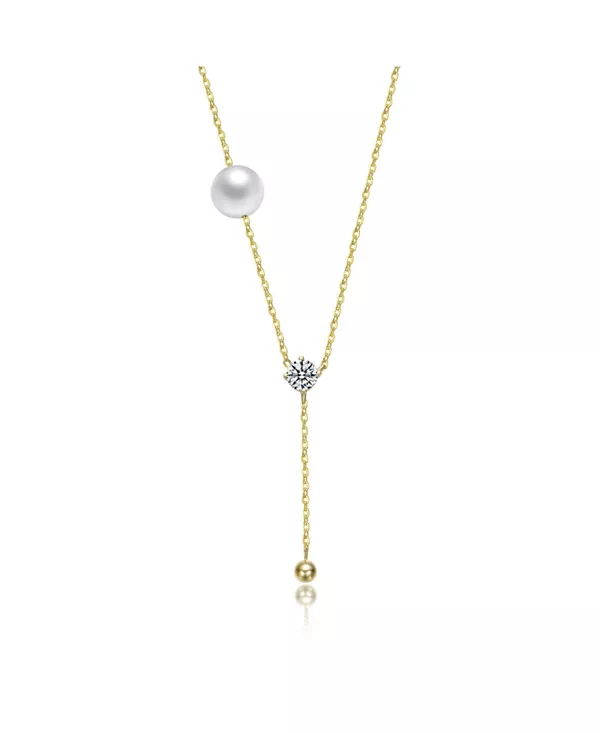 Y-Образное ожерелье с покрытием из 14-каратного золота, прозрачными кубическими цирконами и белым перламутром Rachel Glauber, gold
Y-Образное ожерелье с покрытием из 14-каратного золота, прозрачными кубическими цирконами и белым перламутром Rachel Glauber, gold