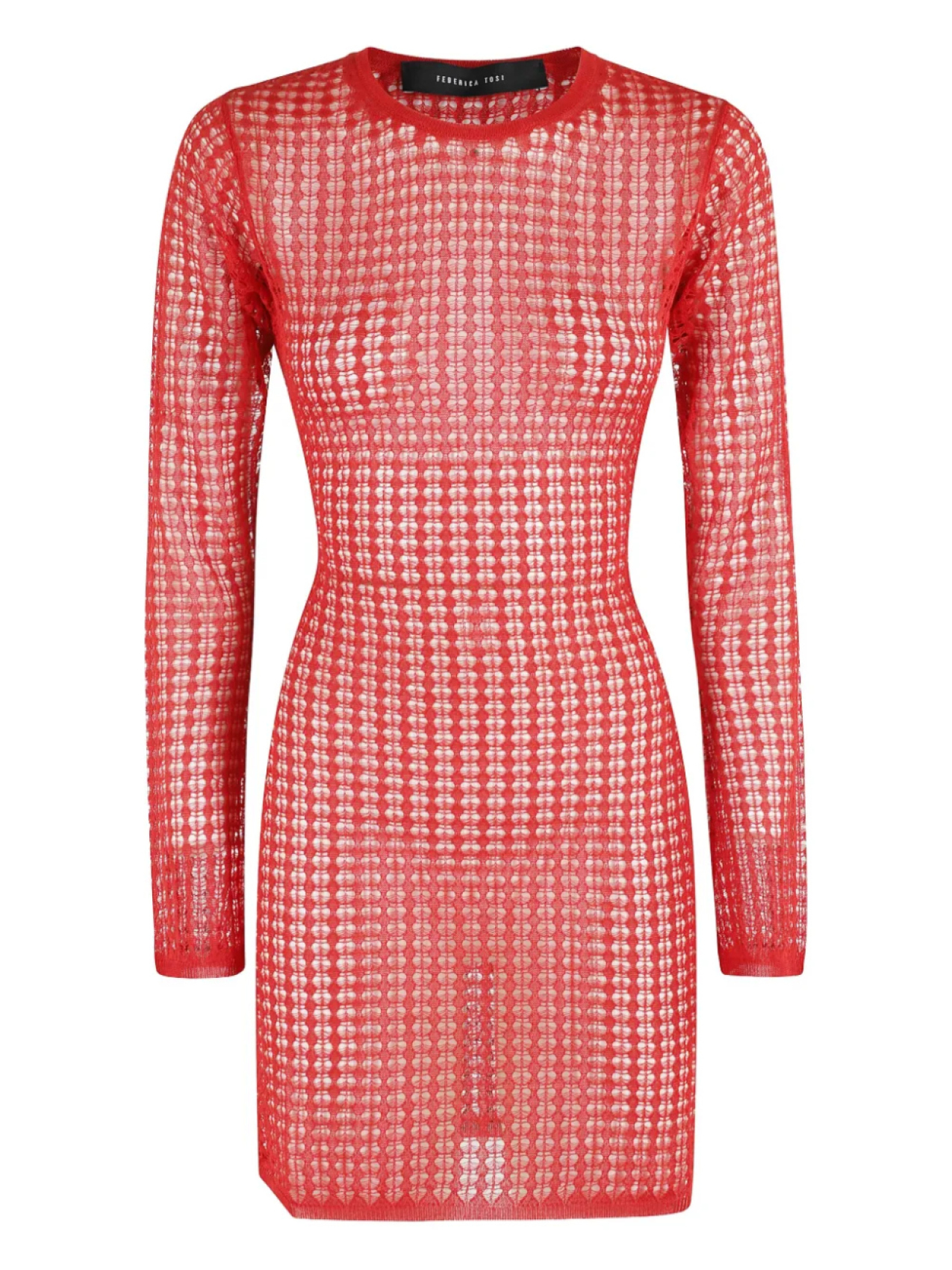 Полупрозрачное мини-платье ажурной вязки Federica Tosi, красный
Полупрозрачное мини-платье ажурной вязки Federica Tosi, красный