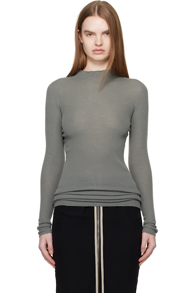 Rick Owens Хаки храмовый свитер с рукавами "черепаха"
Rick Owens Хаки храмовый свитер с рукавами "черепаха"