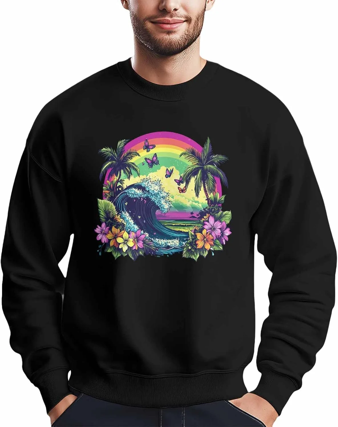 Мужской свитшот с принтом океанских волн, пальм и бабочек Winvebermior
Мужской свитшот с принтом океанских волн, пальм и бабочек Winvebermior