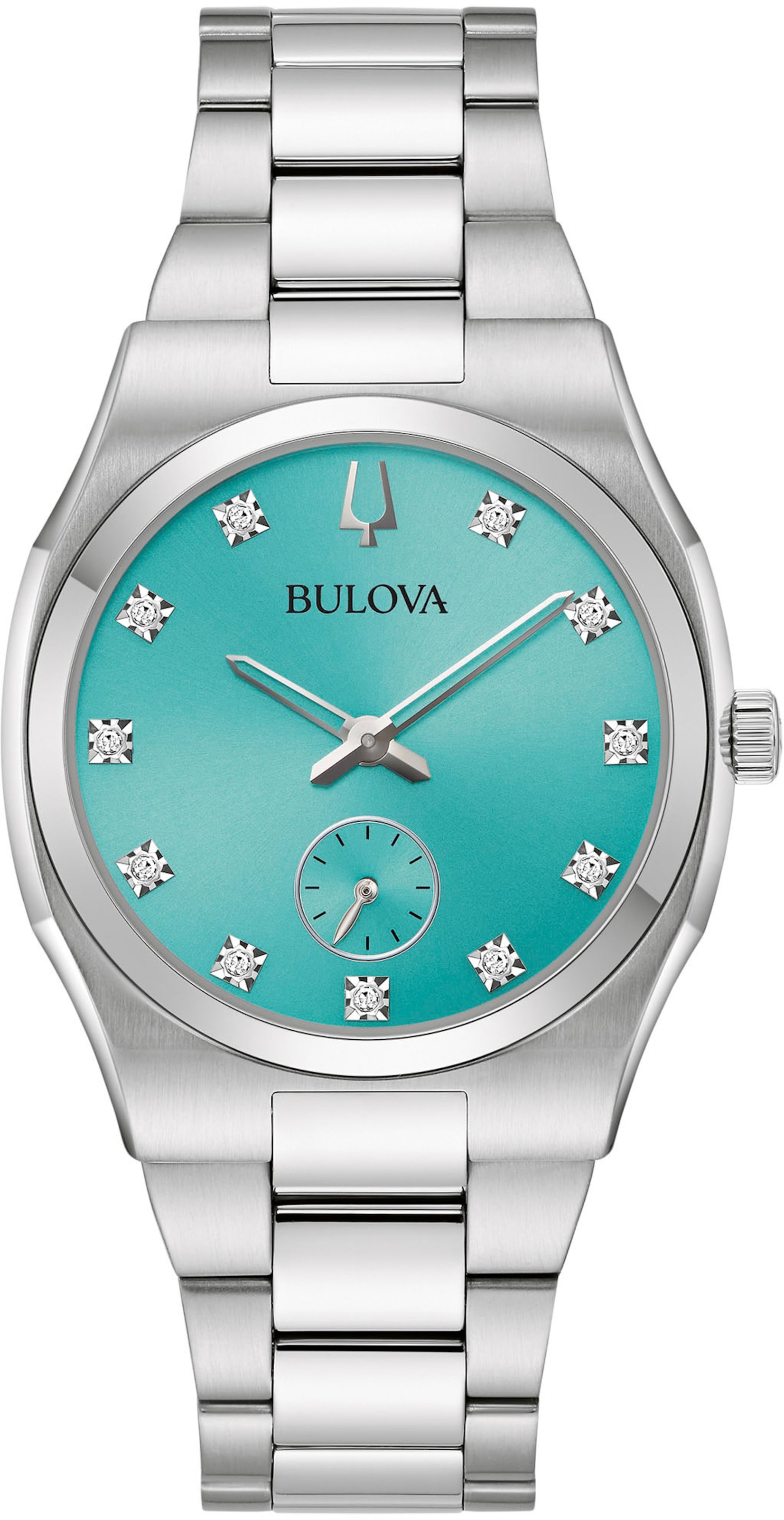 Bulova Серебряные аналоговые часы
Bulova Серебряные аналоговые часы
