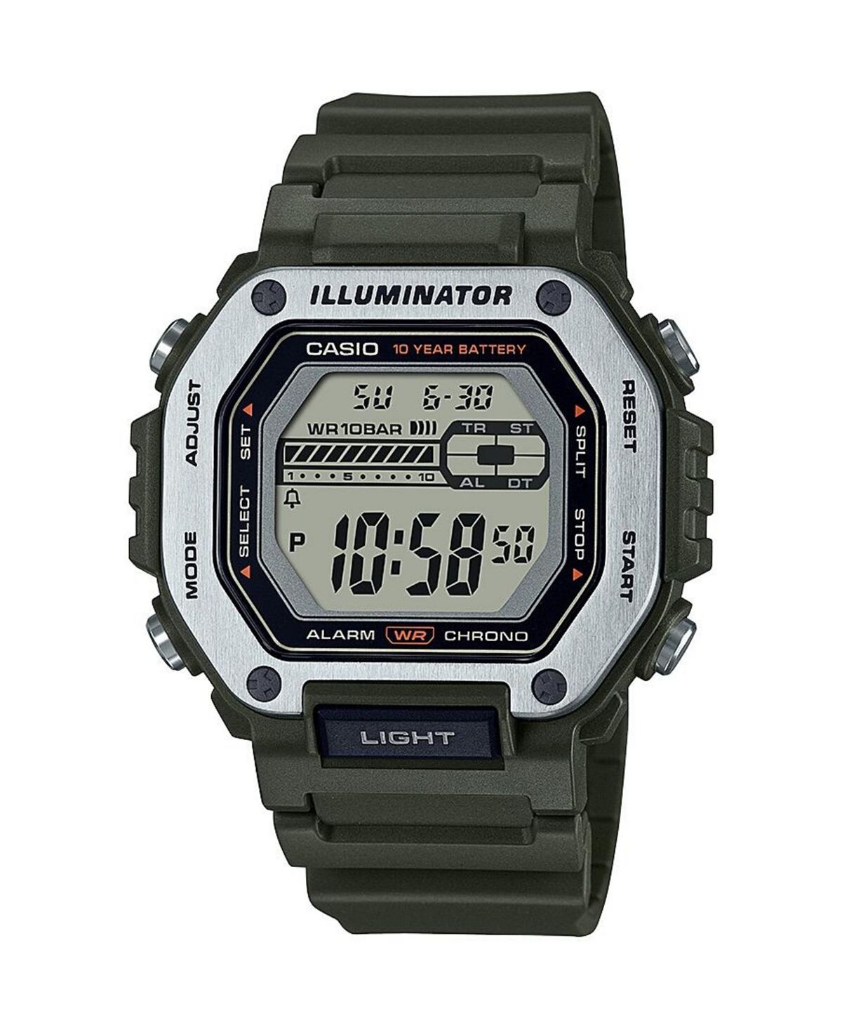 Мужские цифровые часы из зеленой смолы, 47,2 мм, MWD110H-3AV Casio
Мужские цифровые часы из зеленой смолы, 47,2 мм, MWD110H-3AV Casio