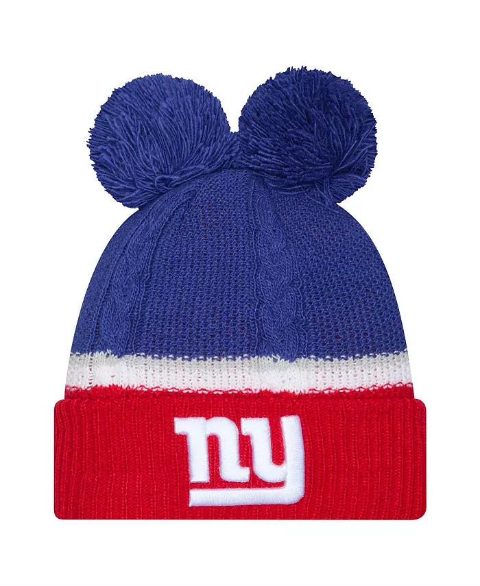 Женская вязаная шапка с манжетами и помпонами Royal New York Giants Double Bubble New Era
Женская вязаная шапка с манжетами и помпонами Royal New York Giants Double Bubble New Era