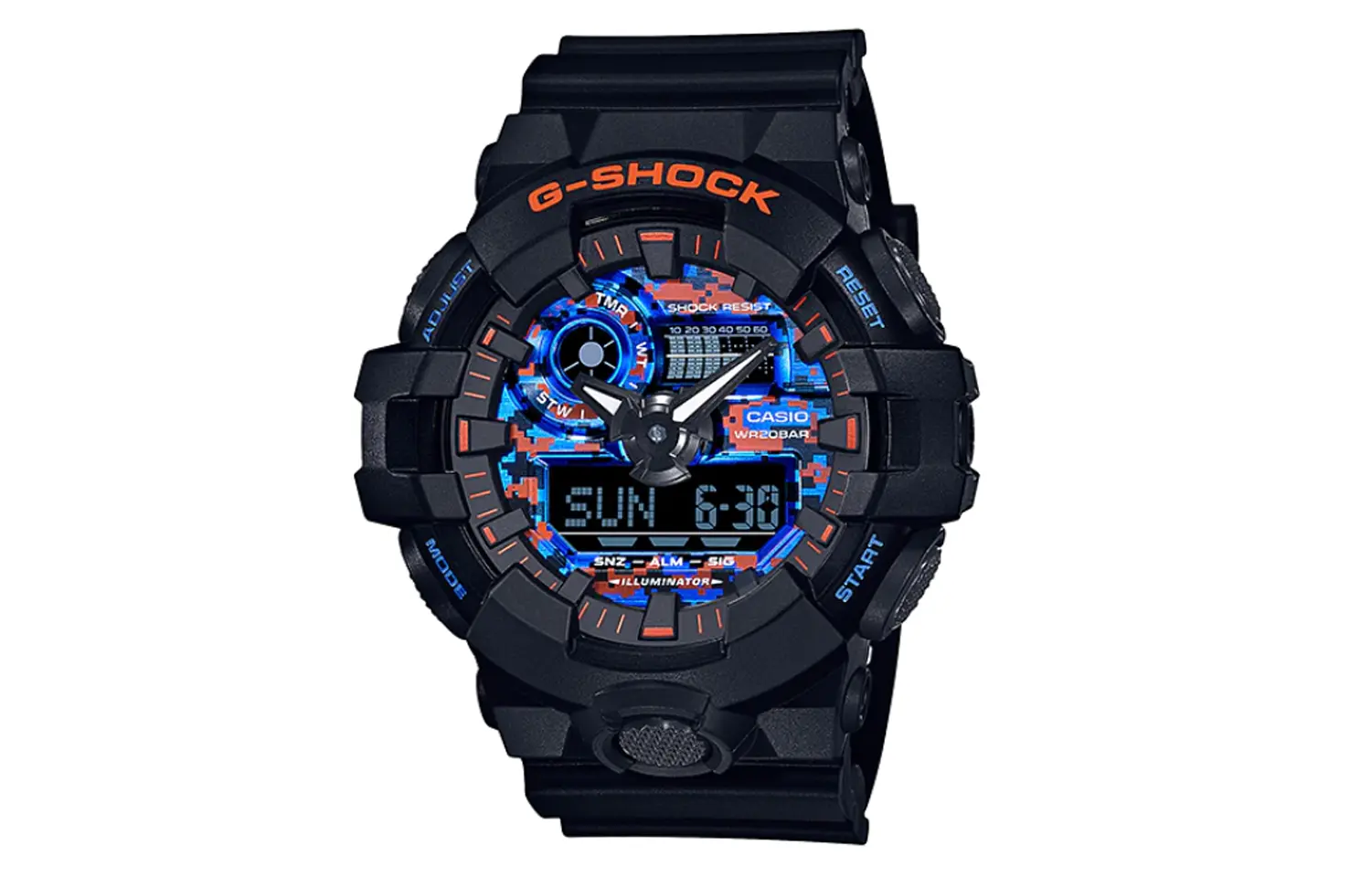 Мужские синие часы GA-700CT-1APR CASIO
Мужские синие часы GA-700CT-1APR CASIO