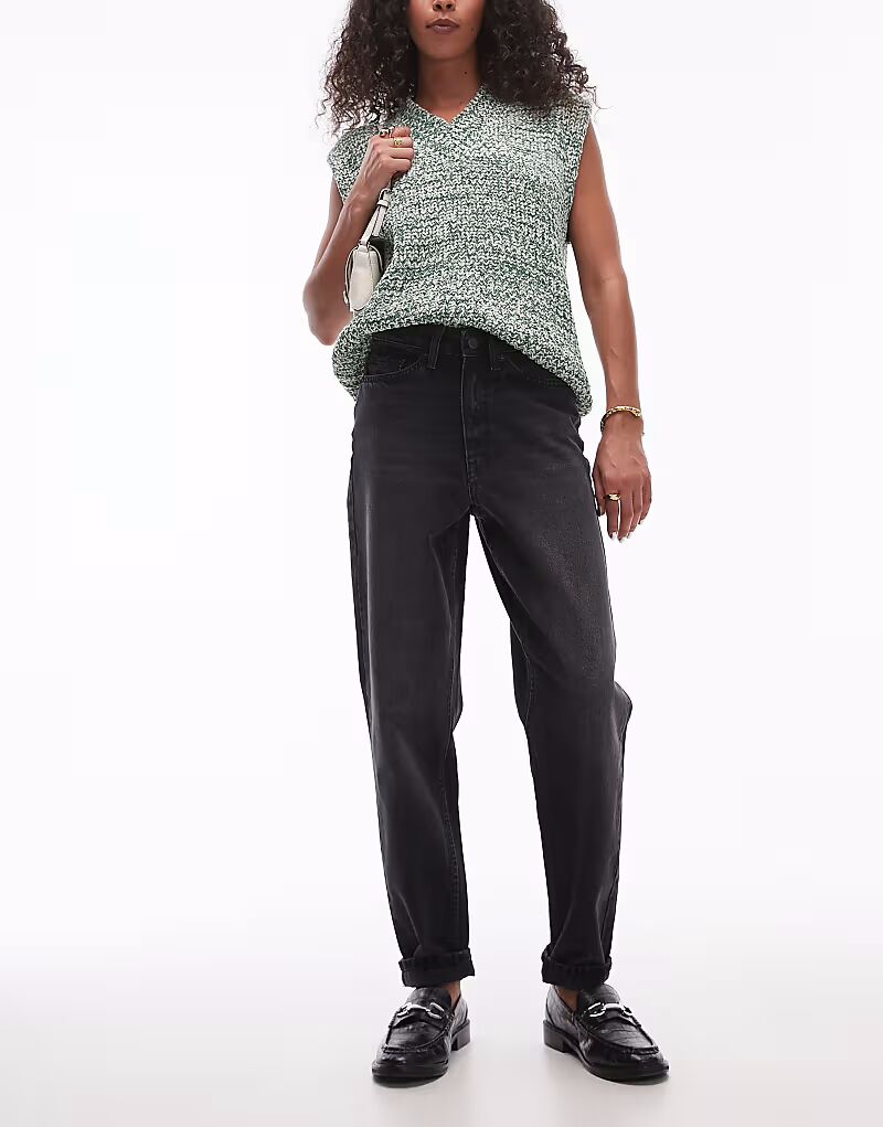 Джинсы Original Mom с высокой талией, черный с потертостями Topshop
Джинсы Original Mom с высокой талией, черный с потертостями Topshop