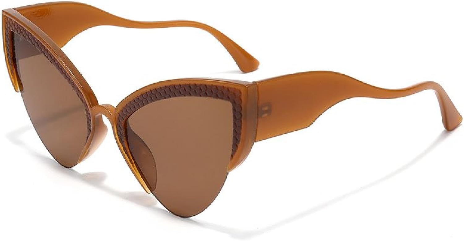 Сексуальные овальные солнцезащитные очки «кошачий глаз» для женщин, роскошные, стильные, полуободковые, для занятий спортом на открытом воздухе, велоспорта, защита от УФ-излучения UV400 TVTBBVV, Brown
Сексуальные овальные солнцезащитные очки «кошачий глаз» для женщин, роскошные, стильные, полуободковые, для занятий спортом на открытом воздухе, велоспорта, защита от УФ-излучения UV400 TVTBBVV, Brown