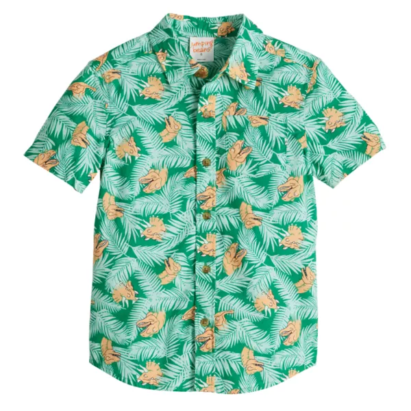 Мальчиковая рубашка с короткими рукавами на пуговицах 4-8 лет Jumping Beans, цвет green leaf dinos
Мальчиковая рубашка с короткими рукавами на пуговицах 4-8 лет Jumping Beans, цвет green leaf dinos