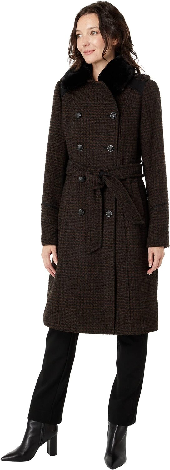 Пальто Vince Camuto Double-Breasted Belted Wool Coat with Faux Fur Collar V20731-ME, цвет Black/Brown Plaid
Пальто Vince Camuto Double-Breasted Belted Wool Coat with Faux Fur Collar V20731-ME, цвет Black/Brown Plaid