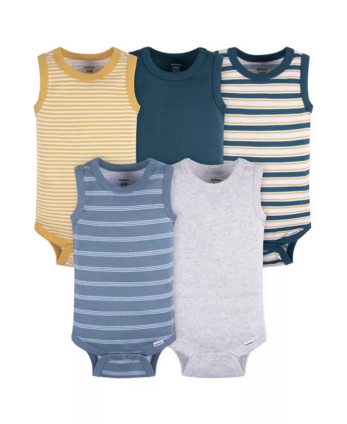 Комплект из 5 маечек-боди для мальчиков без рукавов, Blue Stripe, 0-3 месяца Gerber, синий
Комплект из 5 маечек-боди для мальчиков без рукавов, Blue Stripe, 0-3 месяца Gerber, синий