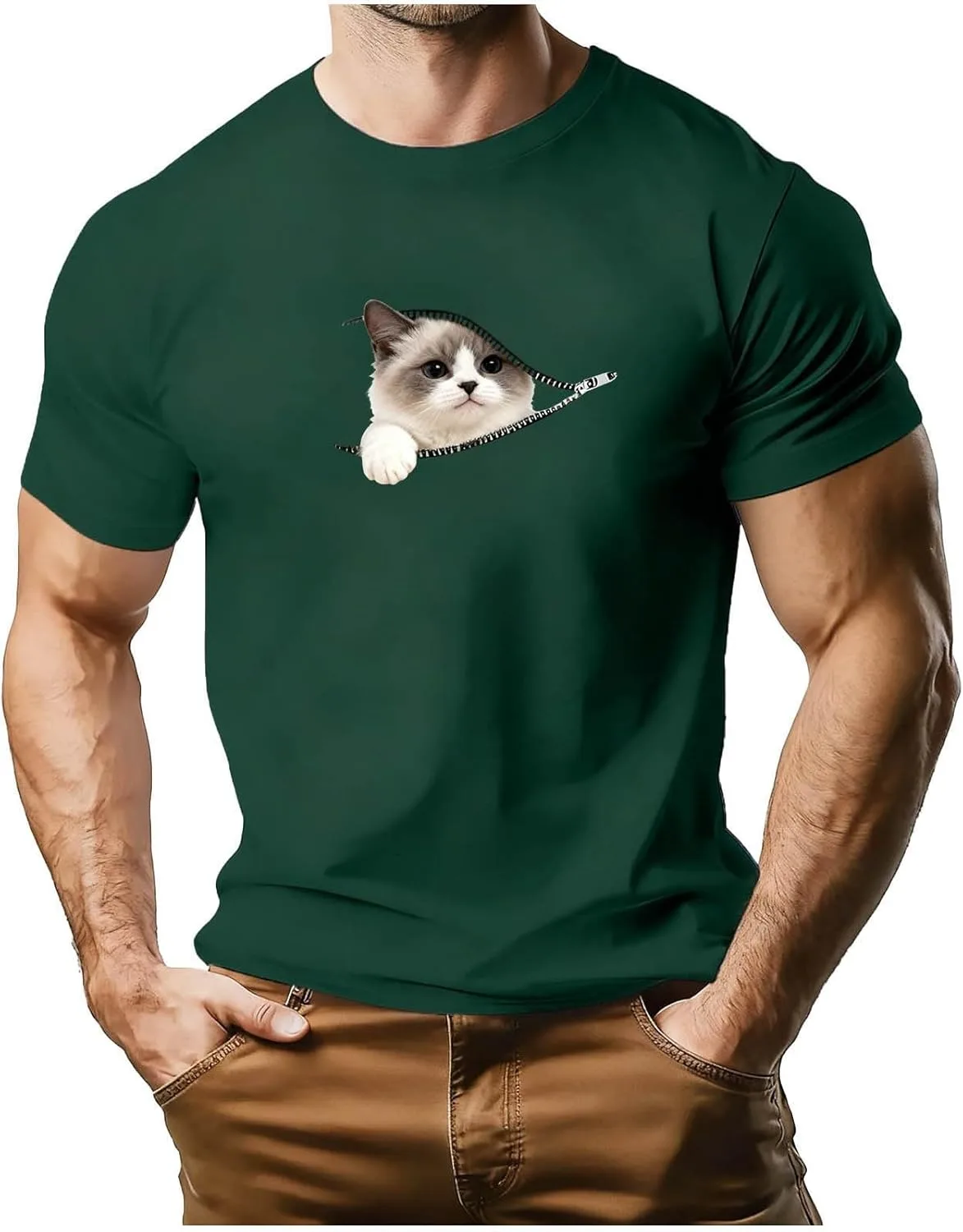 Мужская футболка с принтом собаки или кошки, свободный крой, летняя, короткий рукав
Мужская футболка с принтом собаки или кошки, свободный крой, летняя, короткий рукав