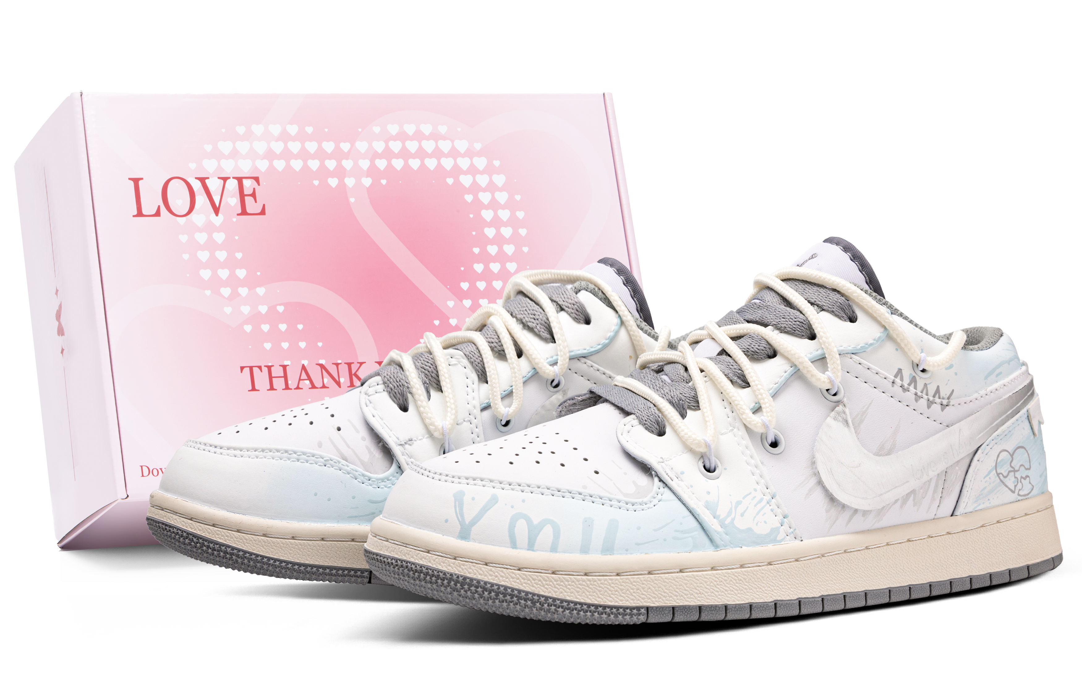 Jordan Баскетбольные кроссовки Air 1 Sea Salt Love Day, антискользящие, износостойкие, винтажные, мужские, белые, синие
Jordan Баскетбольные кроссовки Air 1 Sea Salt Love Day, антискользящие, износостойкие, винтажные, мужские, белые, синие