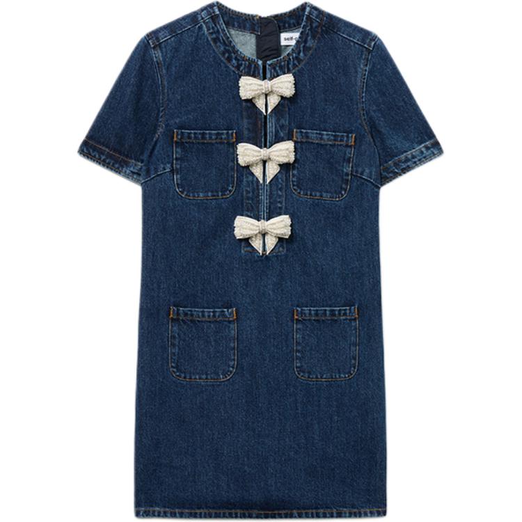 Джинсовое платье с декором в виде банта Self-portrait, синий
Джинсовое платье с декором в виде банта Self-portrait, синий