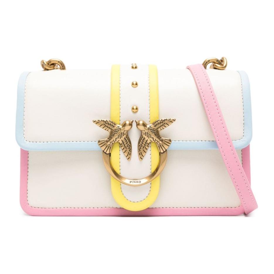 PINKO Кожаная сумка кроссбоди через плечо женская белая и античное золото
PINKO Кожаная сумка кроссбоди через плечо женская белая и античное золото